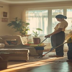 AI Image: Jasa cleaning service harian terdekat illustration Menghemat Waktu dengan Jasa Cleaning Service Harian Terdekat