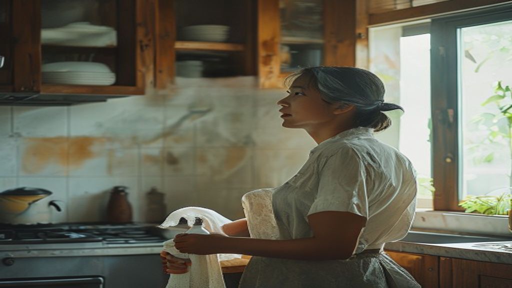 Membersihkan noda minyak di dinding dapur dengan bahan alami
