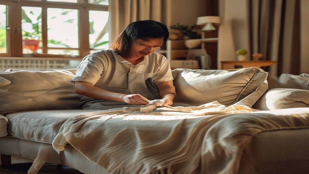 Mencuci sofa kain di rumah dengan cara tepat
