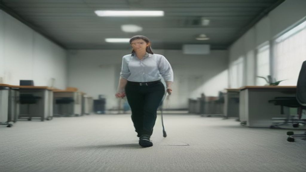 Membersihkan karpet kantor luas dengan vacuum cleaner